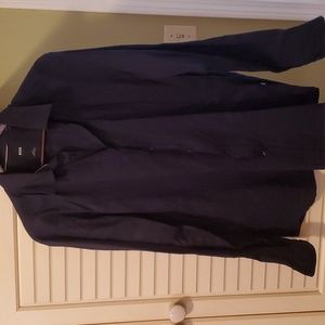 Navy blue linen Hugo Boss button down